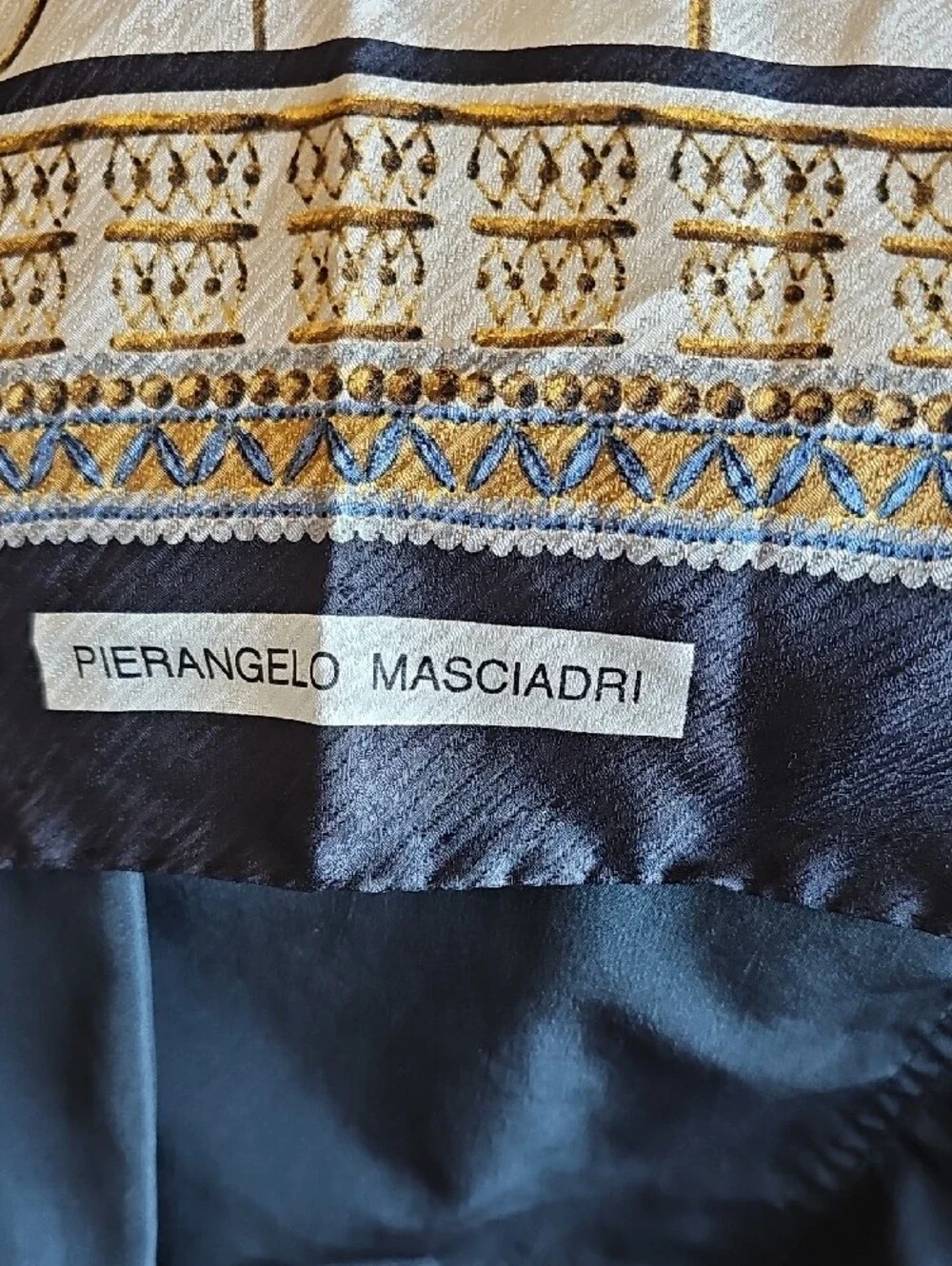 Pierangelo Masciadri 100% Silk Egyptian Revival Scarf Made in Italy 38x39